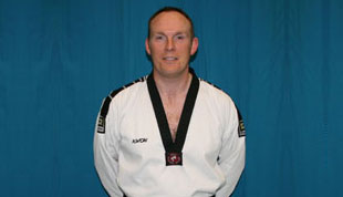 2nd Dan Adrian Williams who runs Maghaberry Taekwondo Club at the Maghaberry Community Centre